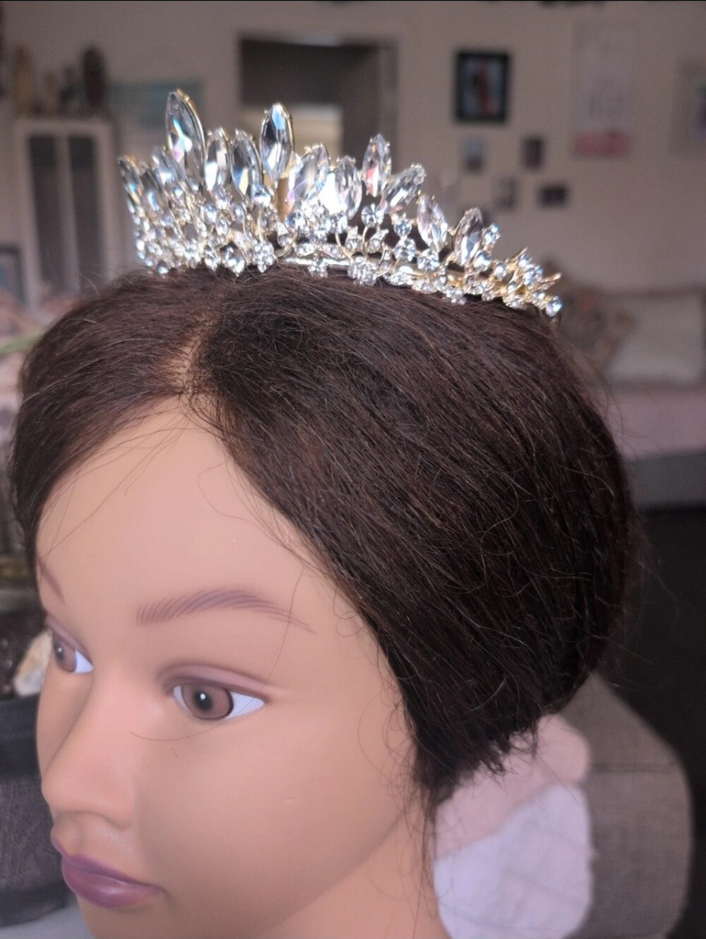 Christina Collection Silver and gold Clear Crystal Tiara